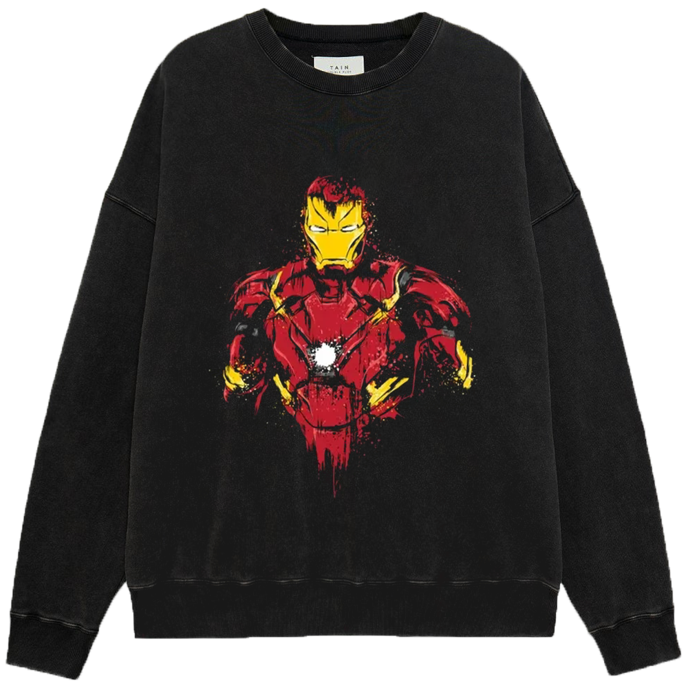 Marvel Iron Man Red-Black-Yellow Splatter Style Bust Print