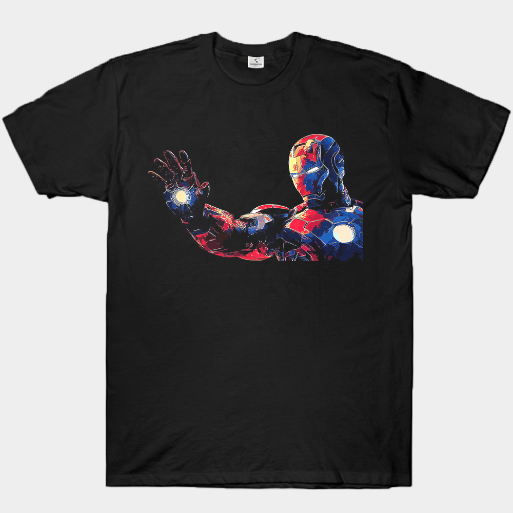 Marvel Iron Man Red-Blue Pop Art Hand Light Effect Standing Pose Print