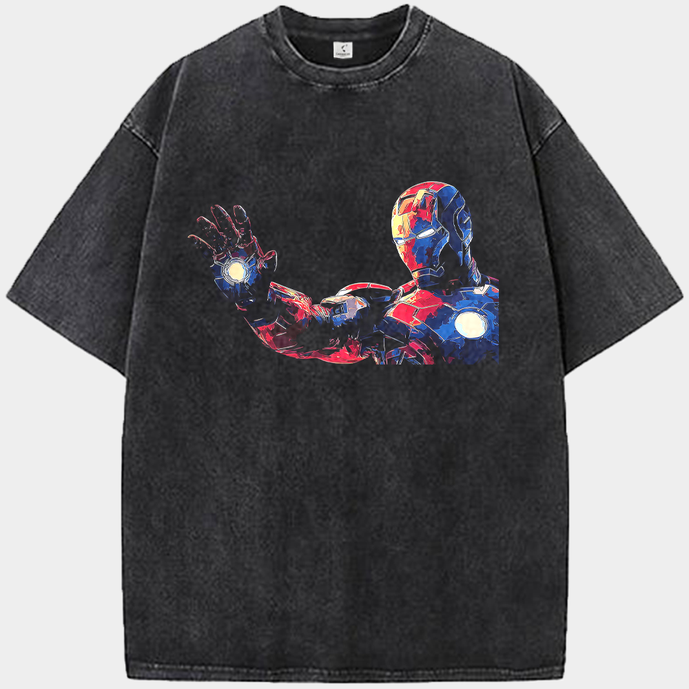 Marvel Iron Man Red-Blue Pop Art Hand Light Effect Standing Pose Print