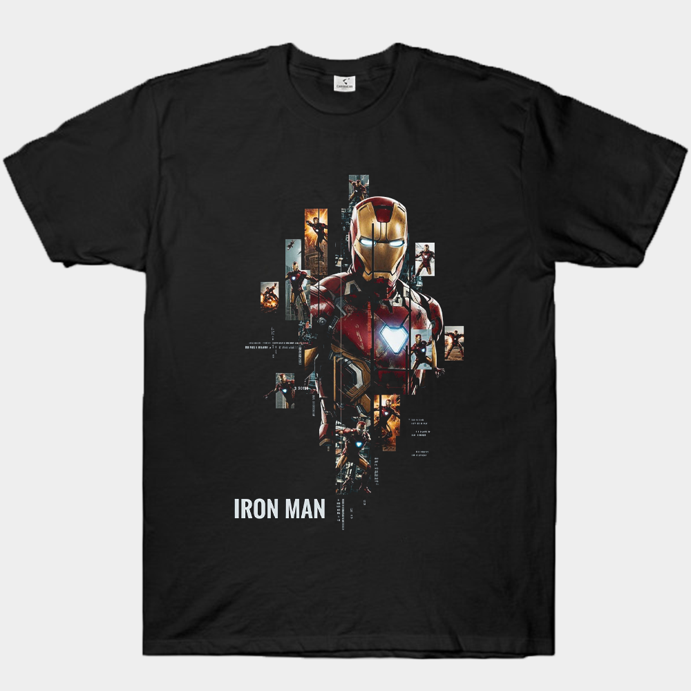 Marvel Iron Man Still Frame Collage Style Bust Print