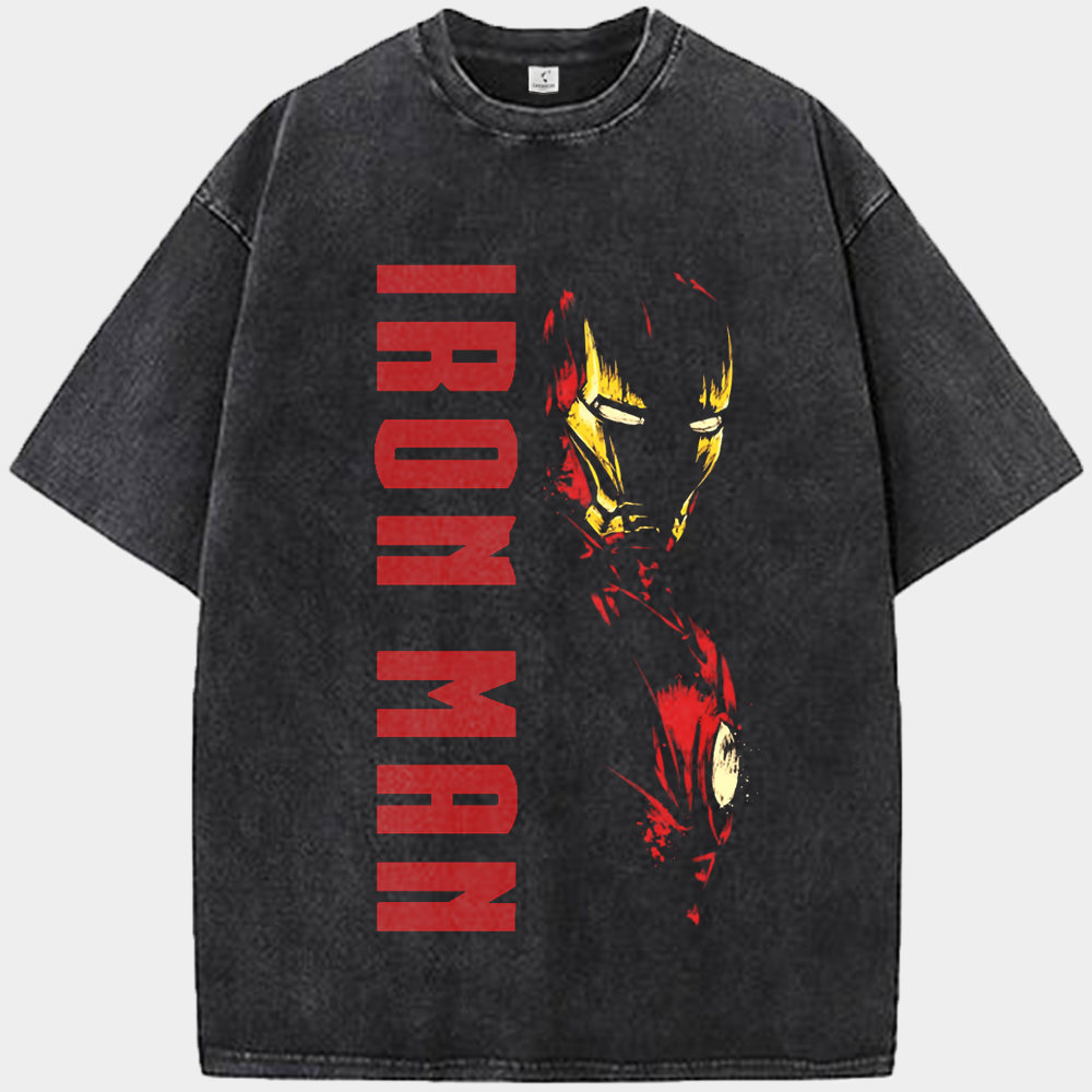 Marvel Iron Man Vertical Splatter Logo Print