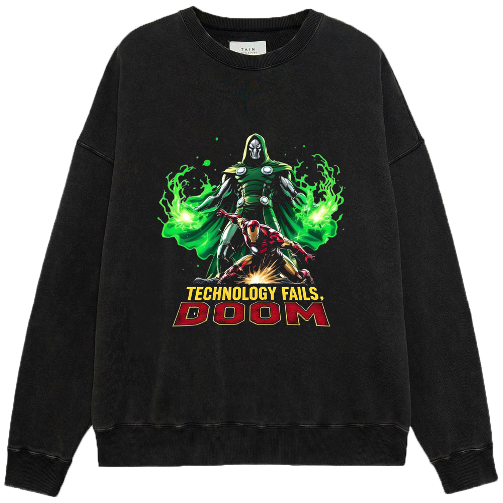 Marvel Iron Man vs. Doctor Doom "TECHNOLOGY FAILS, DOOM" Battle Illustration Print