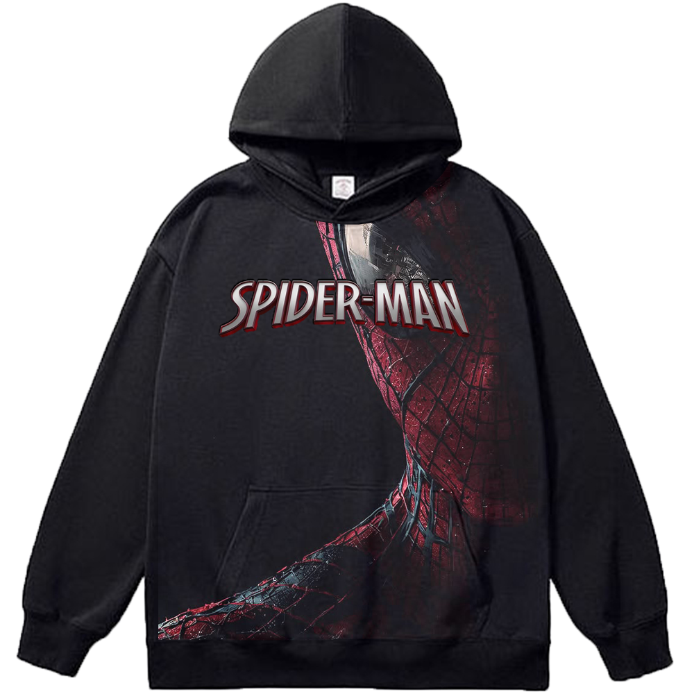 Marvel Spider-Man Classic Suit Cracked Texture Close-Up Black Background Print