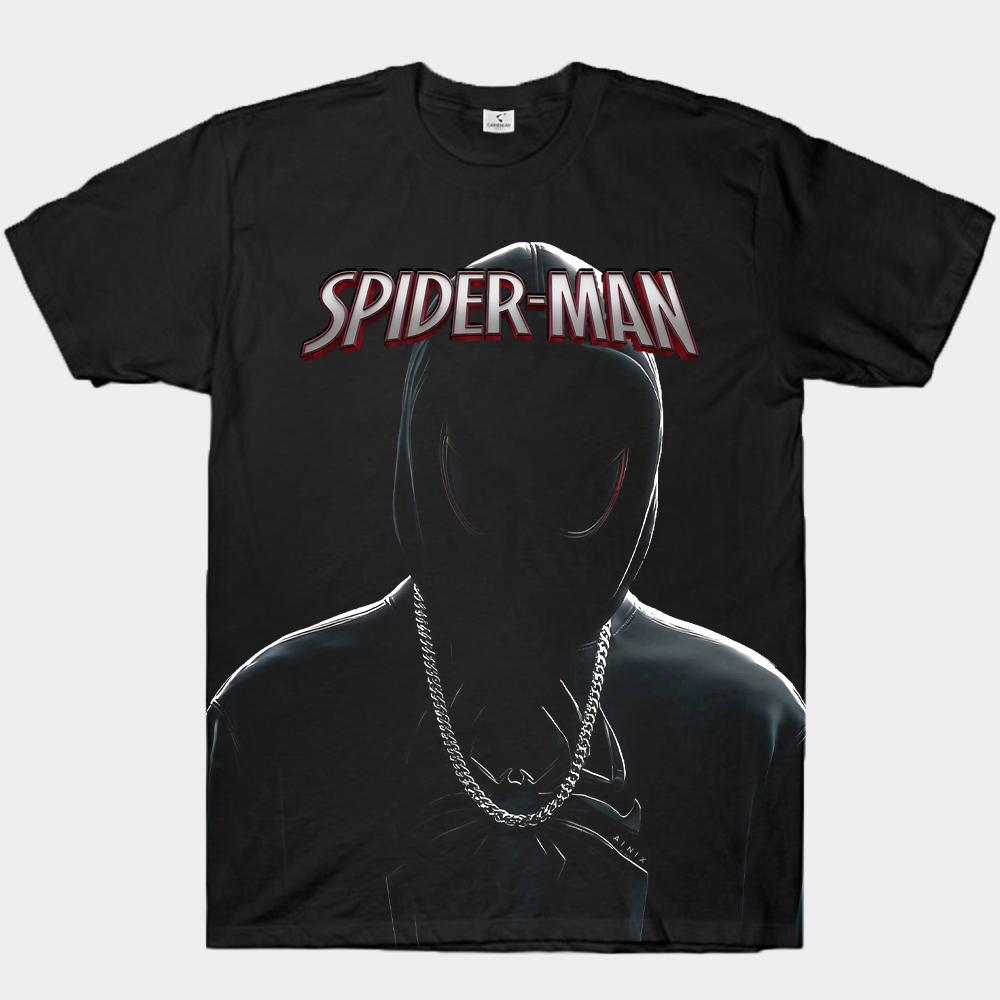 Marvel Spider-Man Miles Morales Dark Street Style Necklace Bust Red Eye Reflection Print
