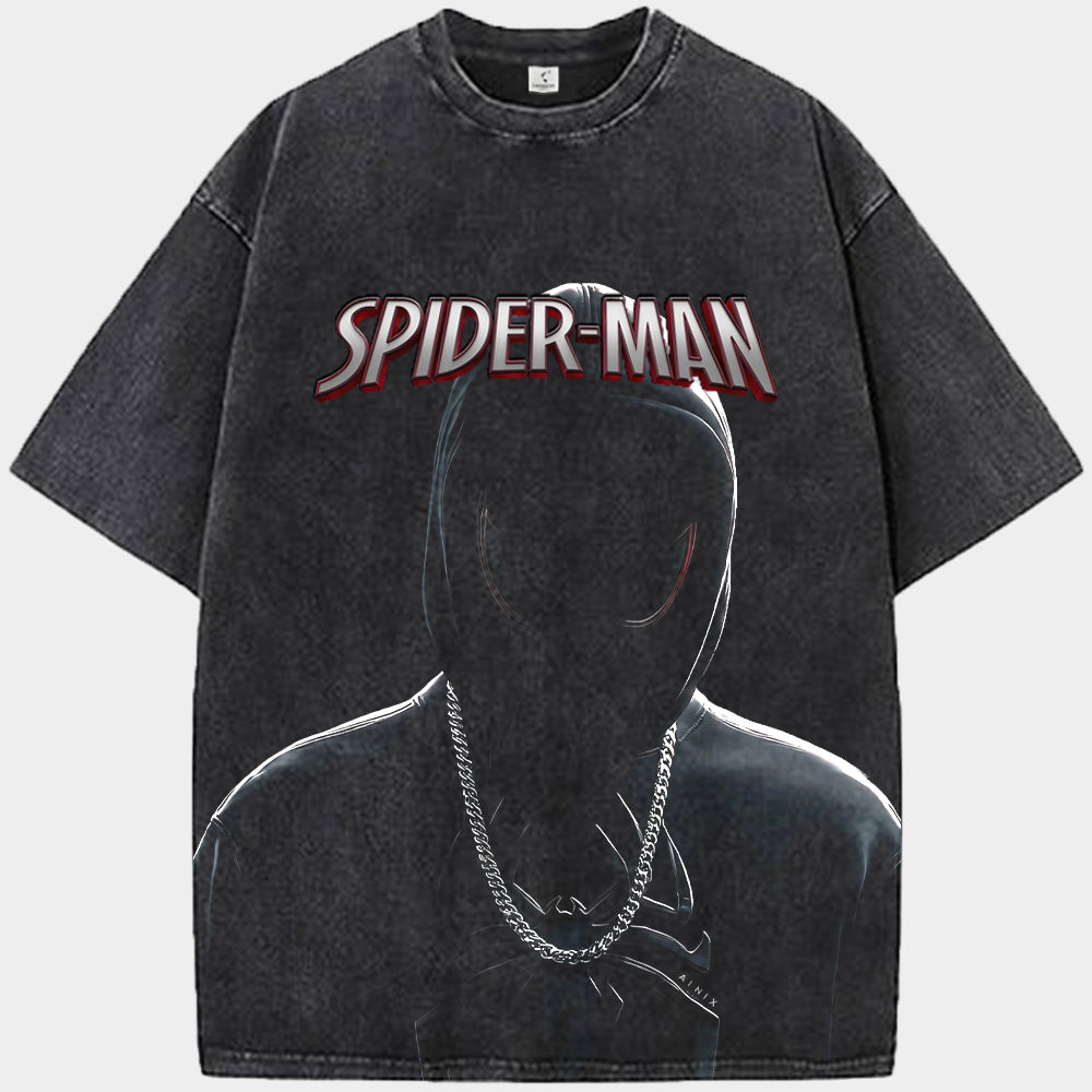 Marvel Spider-Man Miles Morales Dark Street Style Necklace Bust Red Eye Reflection Print