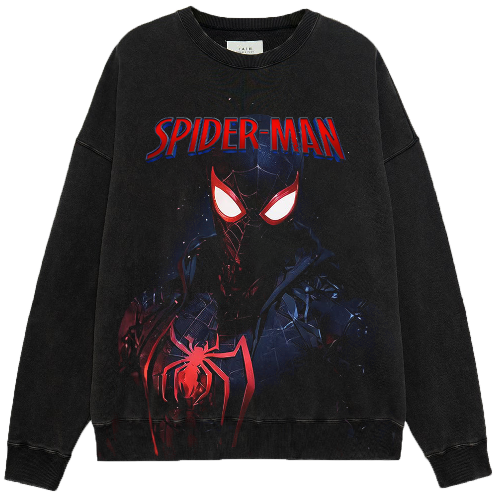 Marvel Spider-Man Miles Morales Double Clone Red-Eye Bust Dark Red Background Print