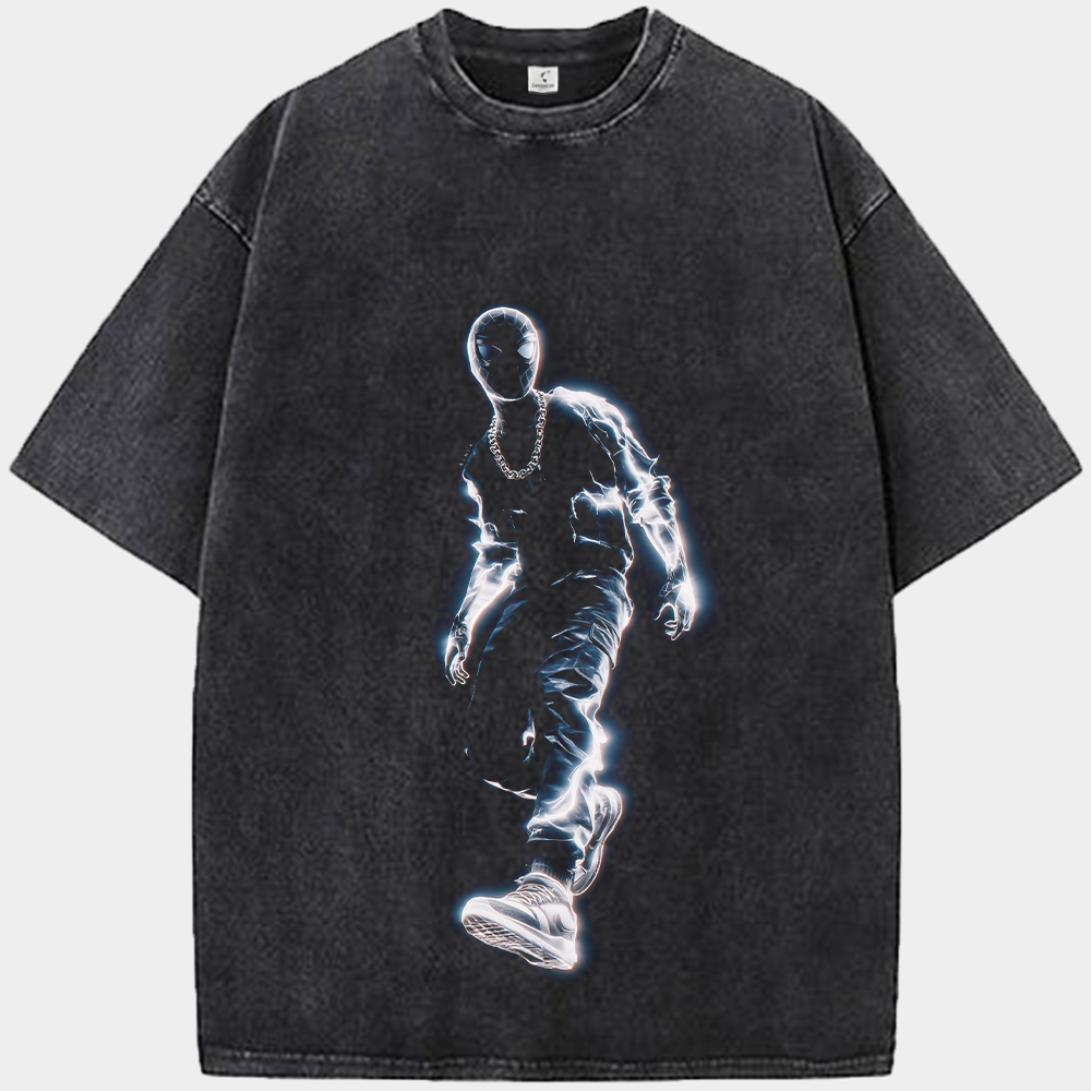 Marvel Spider-Man Miles Morales Street Style Glowing Outline Walking Pose Print