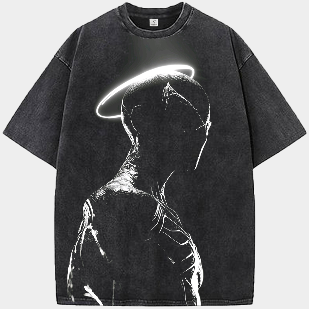 Marvel Spider-Man Symbiote Suit Black & White High Contrast Halo Bust Print