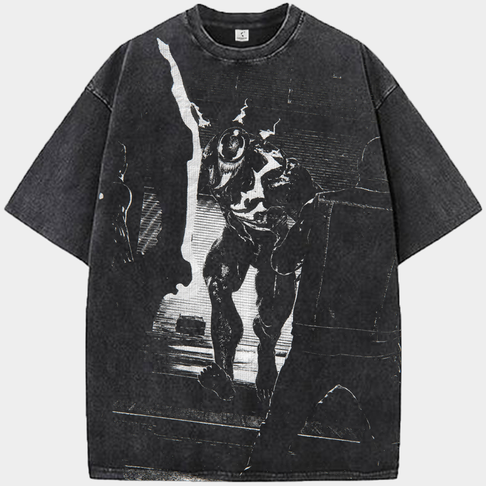 Marvel Venom B&W Brush Stroke Portrait Close-Up Print