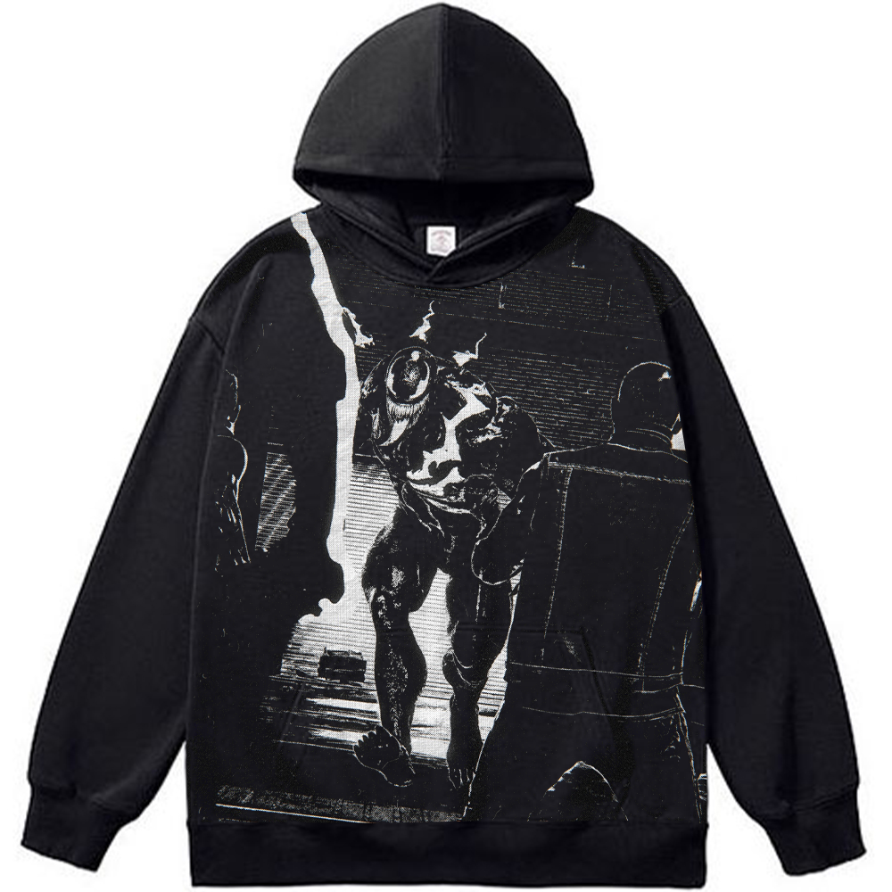 Marvel Venom B&W Brush Stroke Portrait Close-Up Print