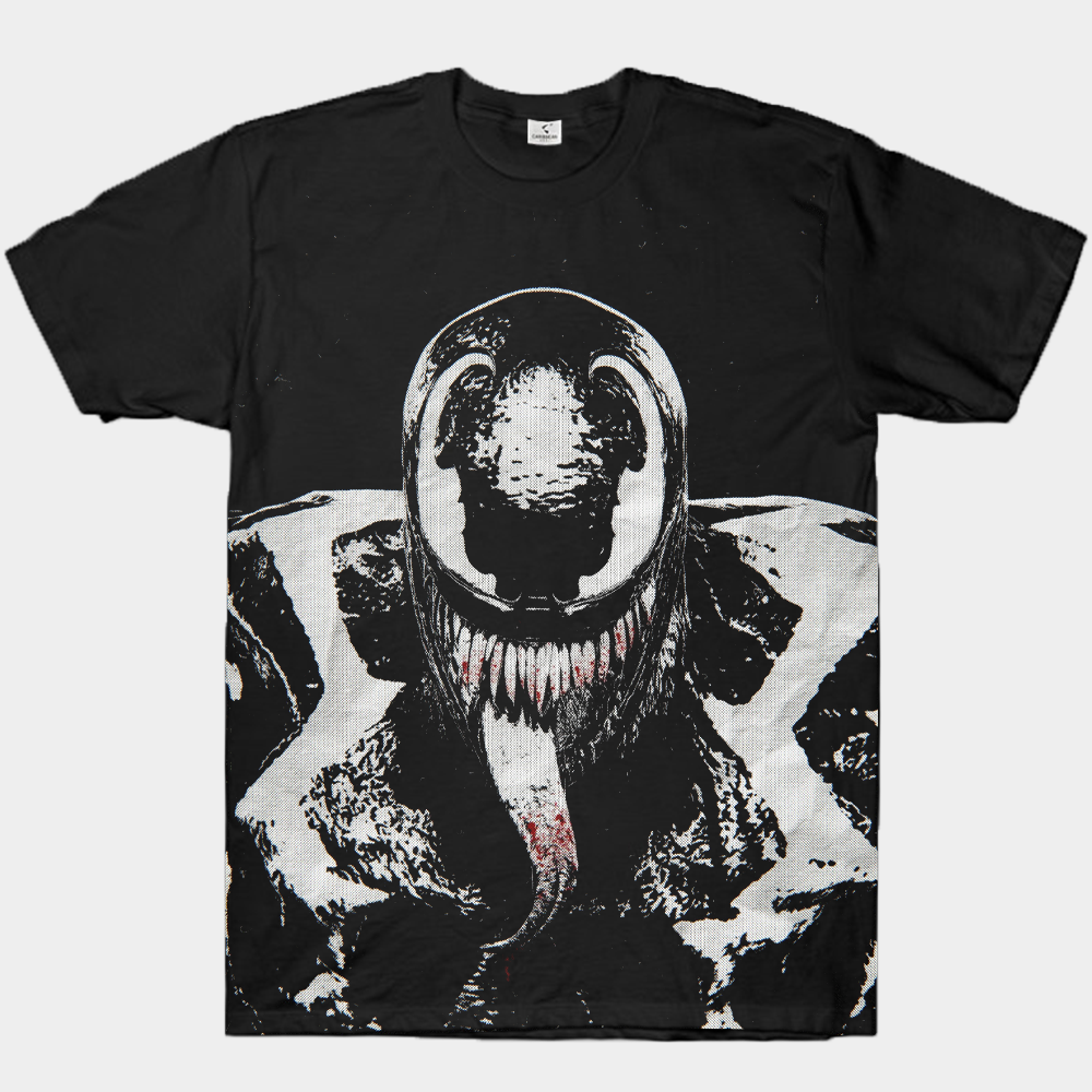 Marvel Venom Black & White Halftone Print Style Bust Vintage Comic Print