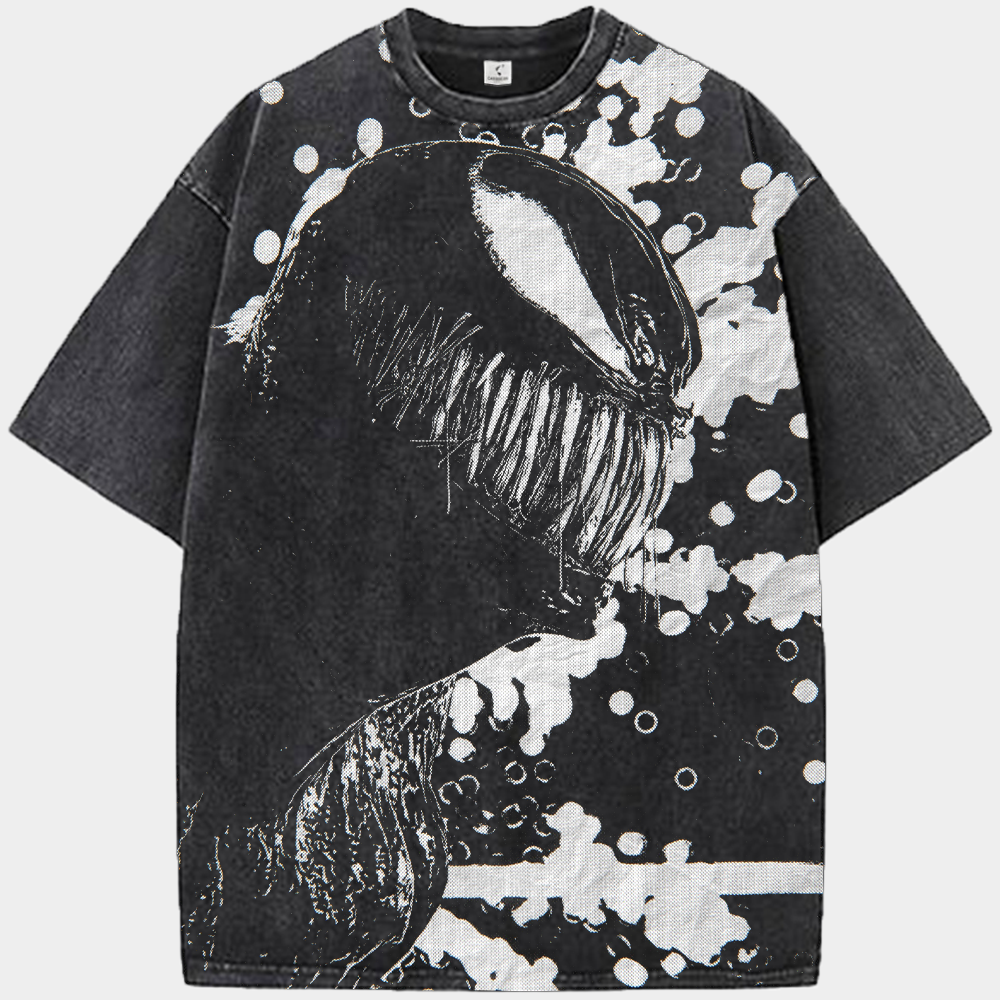 Marvel Venom Line Art Profile (Dot Background) Print