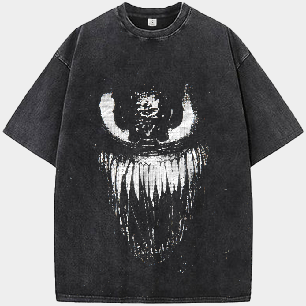 Marvel Venom Minimalist B&W Halftone Print