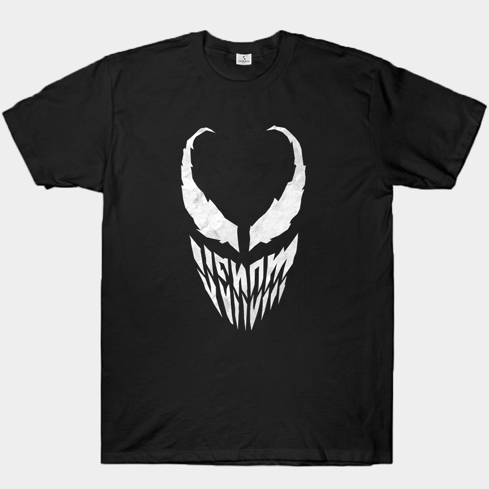 Marvel Venom Minimalist Black & White Paper Texture Silhouette Print