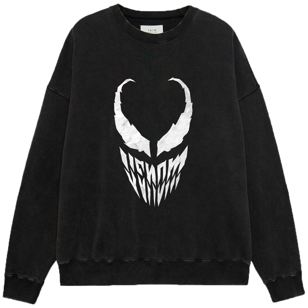 Marvel Venom Minimalist Black & White Paper Texture Silhouette Print