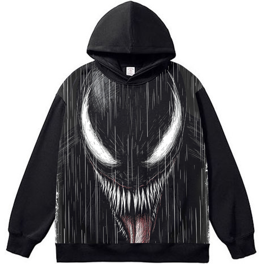 Marvel Venom Rainy Black White Portrait Print