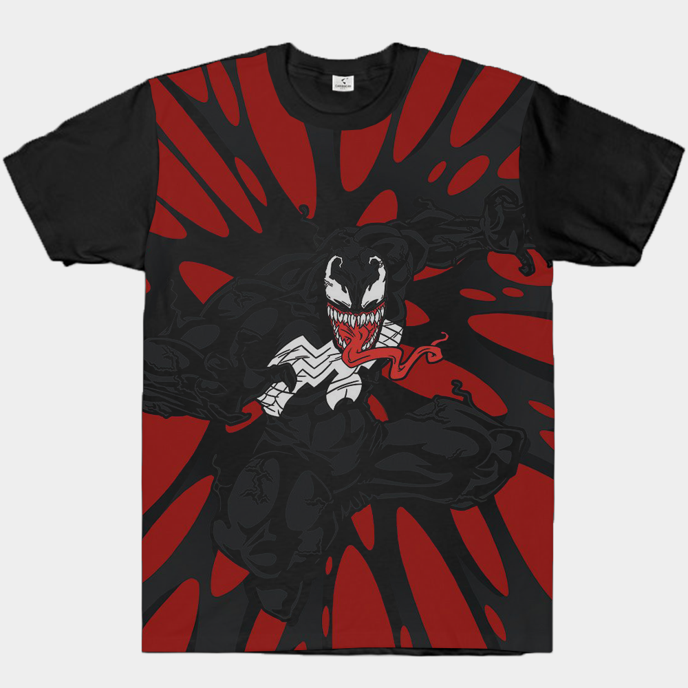 Marvel Venom Red Black Burst Background Pose Print