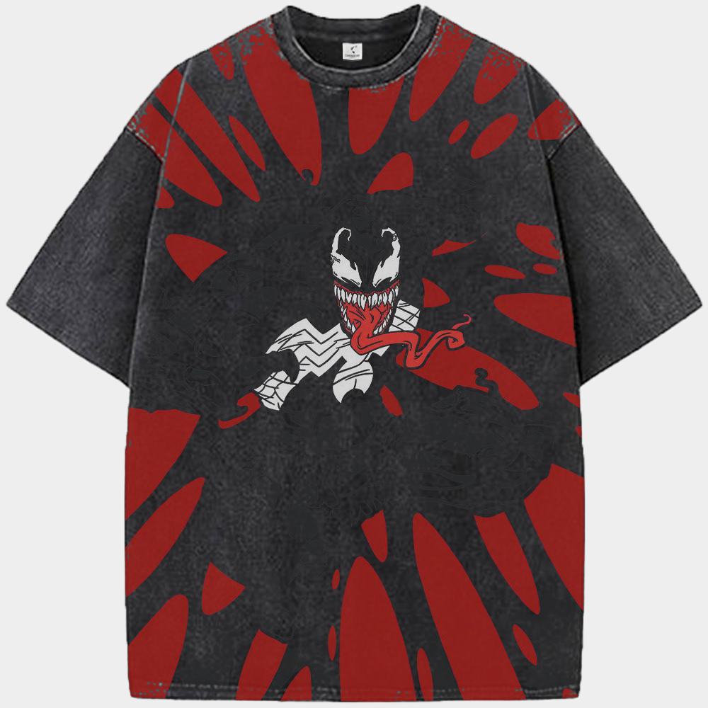 Marvel Venom Red Black Burst Background Pose Print