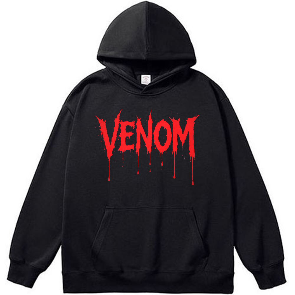 Marvel Venom Red Dripping Effect Text Logo Black Background Print