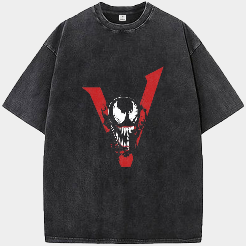 Marvel Venom Red V-Shaped Background Portrait Print