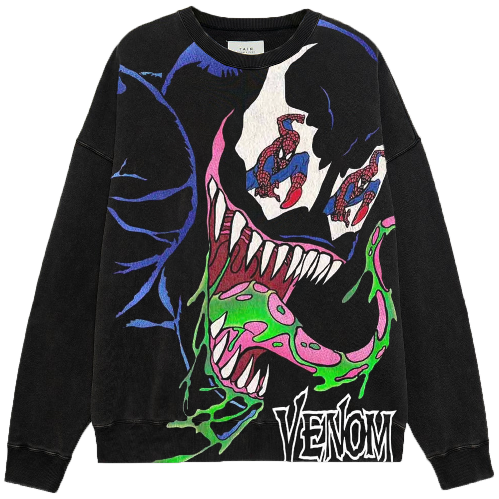 Marvel Venom Retro Comic Style Spider-Man Eye Detail Colorful Venom Print