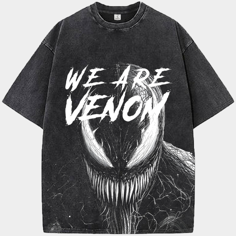 Marvel Venom WE ARE VENOM Black & White Line Art Bust Print
