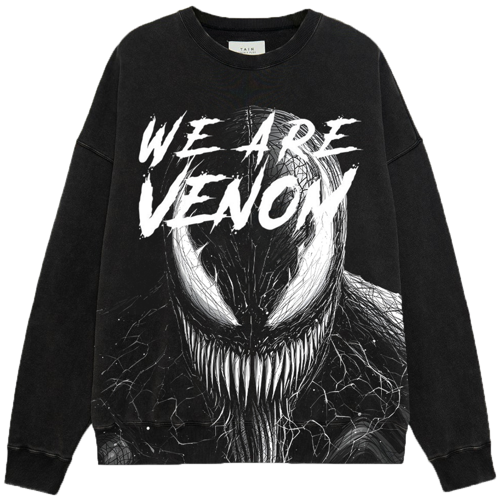 Marvel Venom WE ARE VENOM Black & White Line Art Bust Print