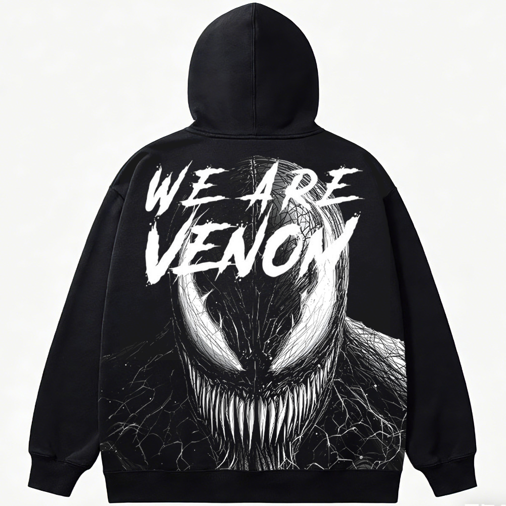 Marvel Venom WE ARE VENOM Black & White Line Art Bust Print