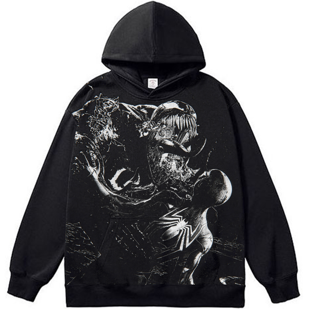 Marvel Venom vs. Spider-Man Black & White High Contrast Battle Print