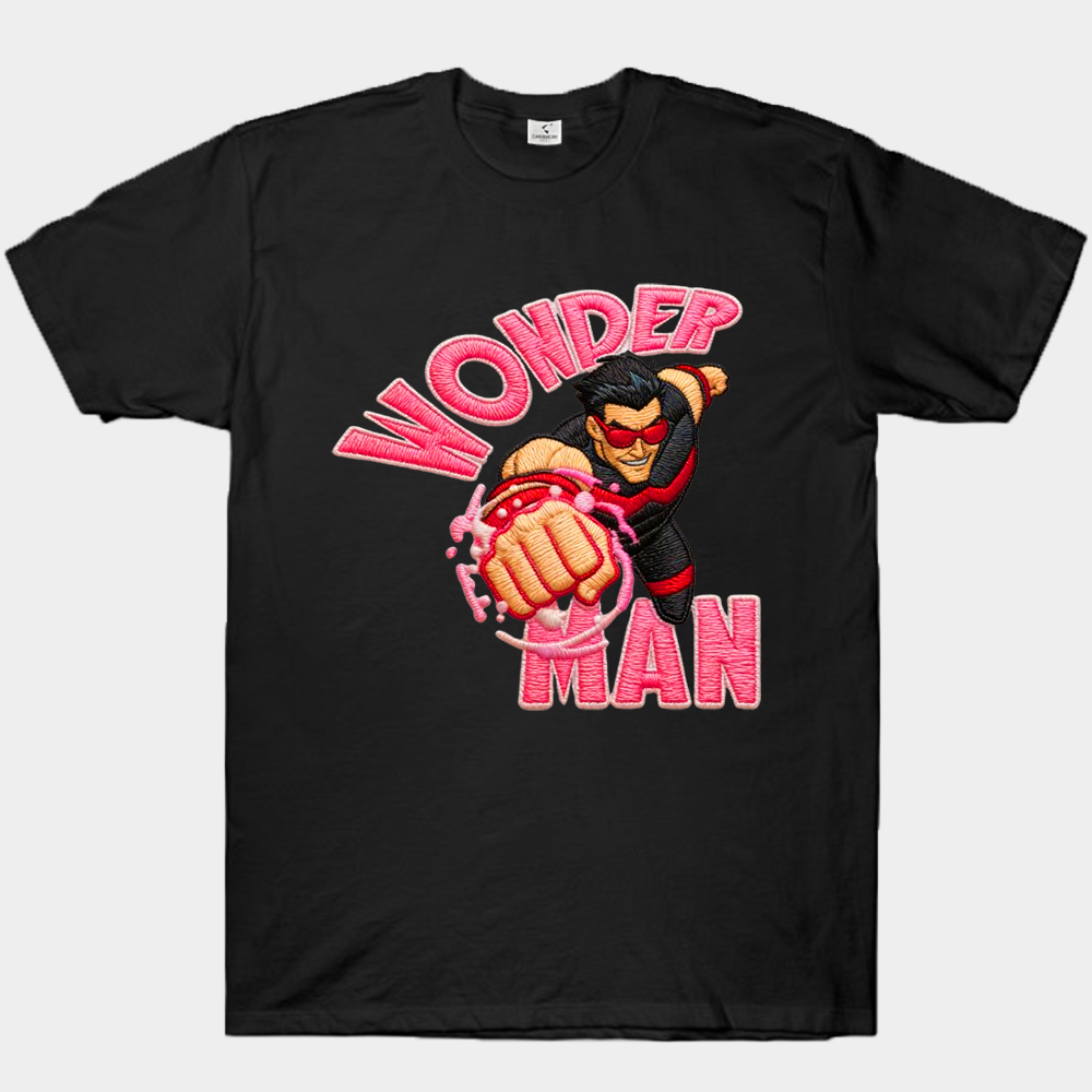 Marvel Wonder Man Comic Style Energy Punch Embroidered Print