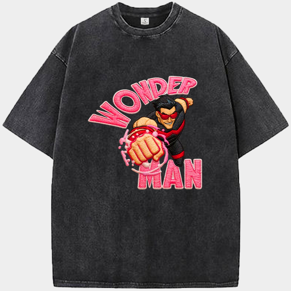 Marvel Wonder Man Comic Style Energy Punch Embroidered Print