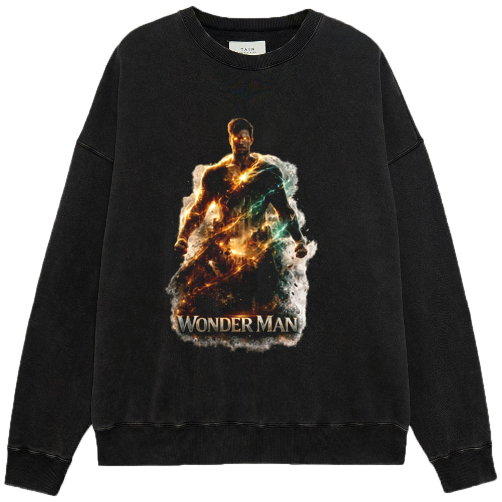 Marvel Wonder Man Gold-Blue Nebula Effect Standing Pose Print