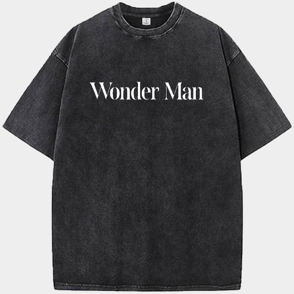 Marvel Wonder Man Minimalist White Text Logo Print