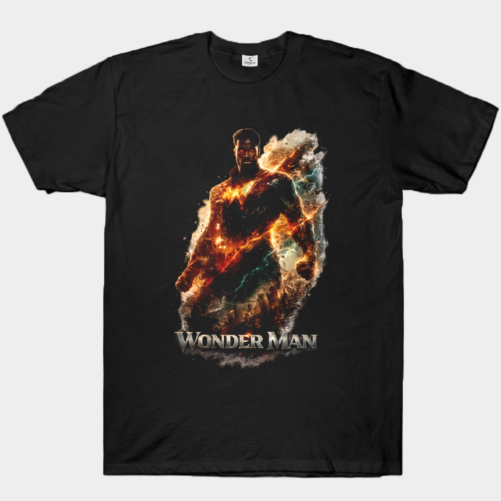 Marvel Wonder Man Orange-Red Nebula Effect Standing Pose Print