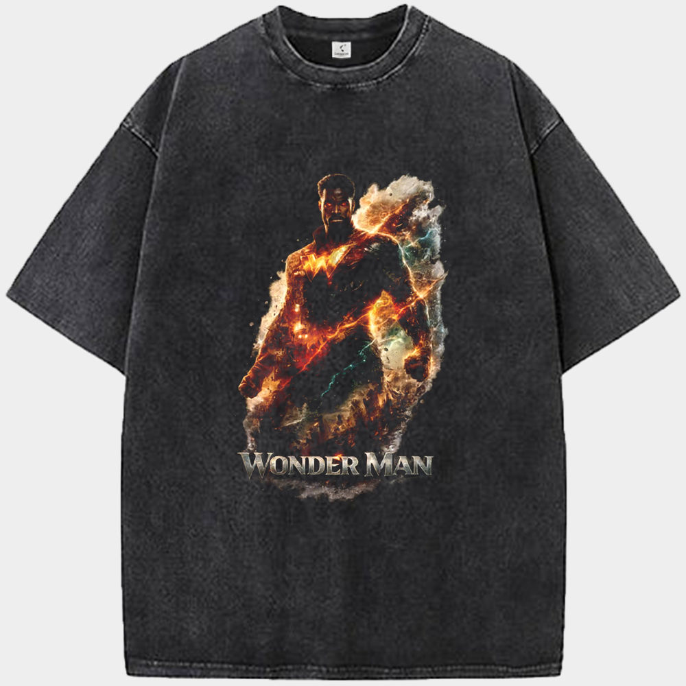 Marvel Wonder Man Orange-Red Nebula Effect Standing Pose Print