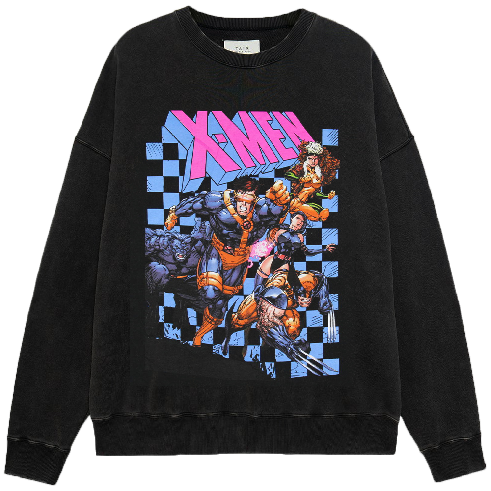 Marvel X-Men 90's Vintage Checkerboard Background Full Team Print