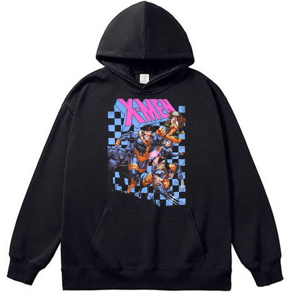 Marvel X-Men 90's Vintage Checkerboard Background Full Team Print