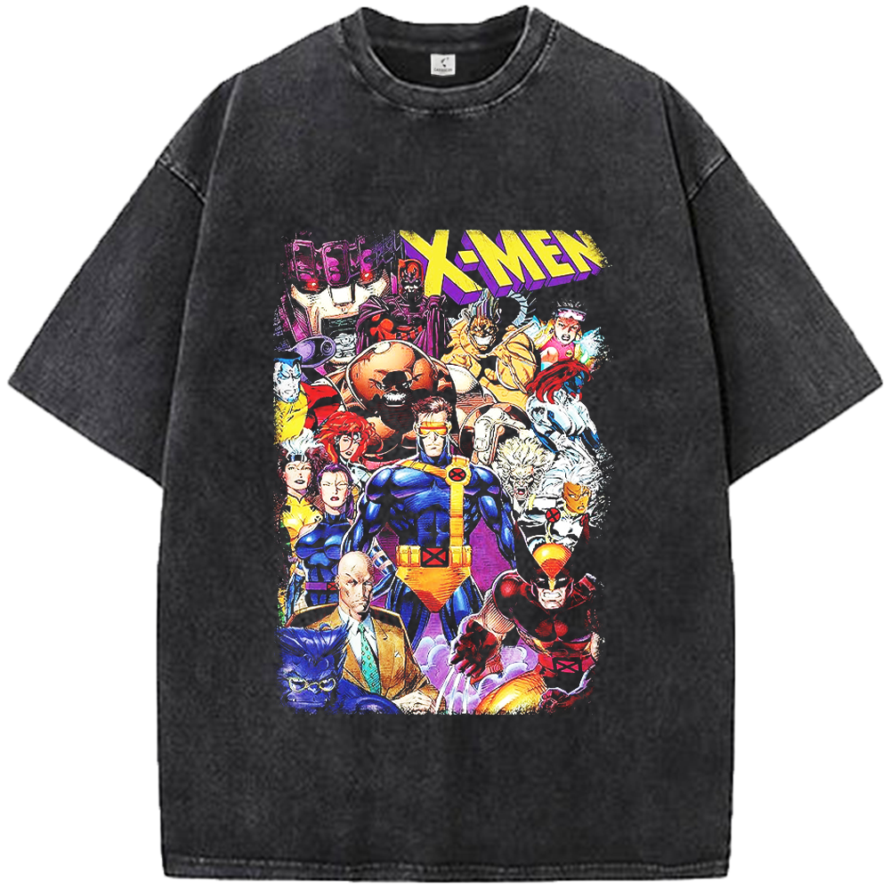 Marvel X-Men 90's Vintage Dense Comic Style Full Team Collage Print