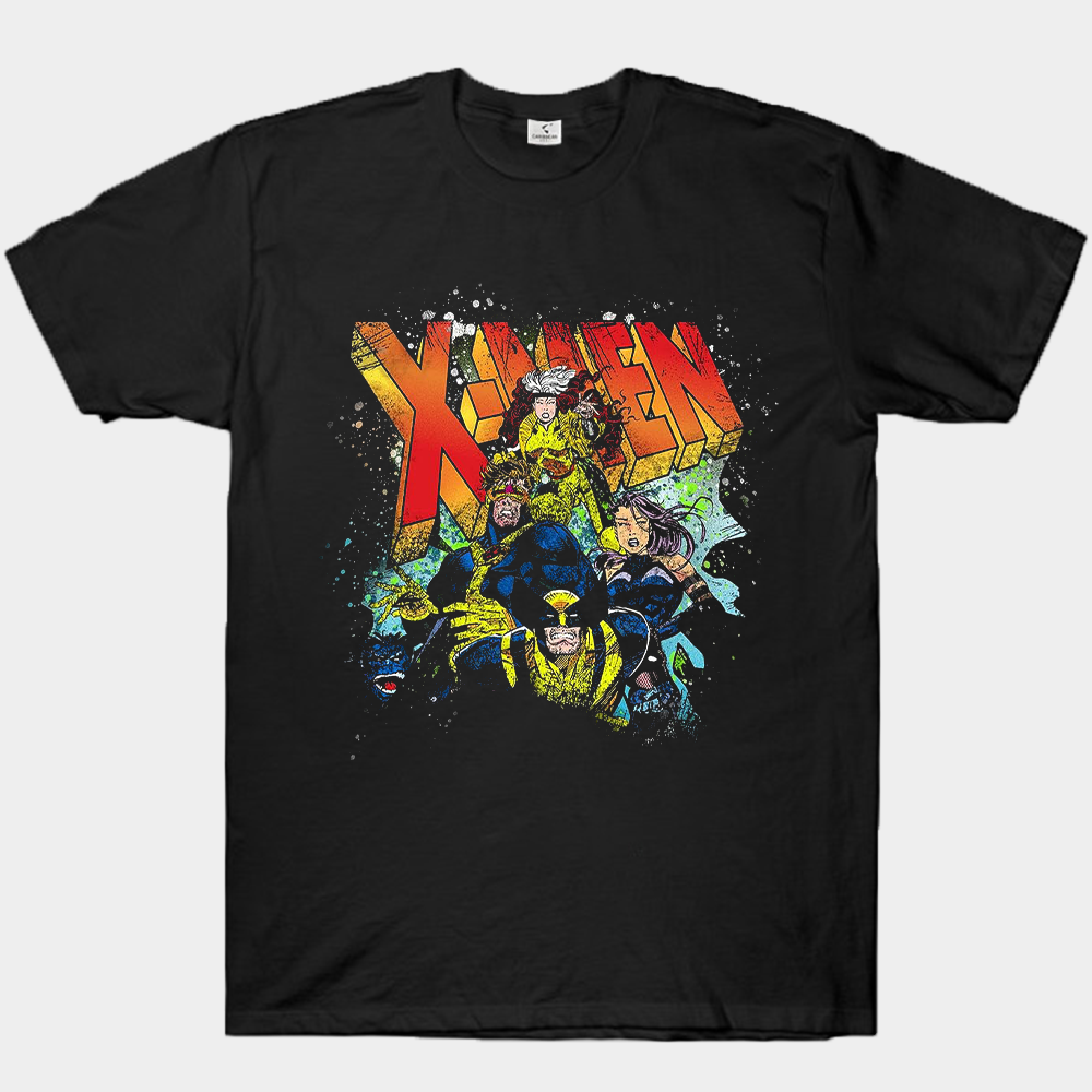 Marvel X-Men 90's Vintage Splatter Style Full Team Print