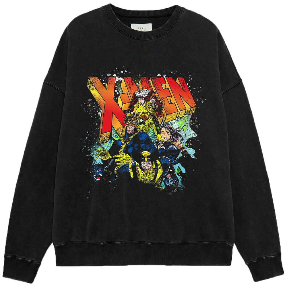 Marvel X-Men 90's Vintage Splatter Style Full Team Print
