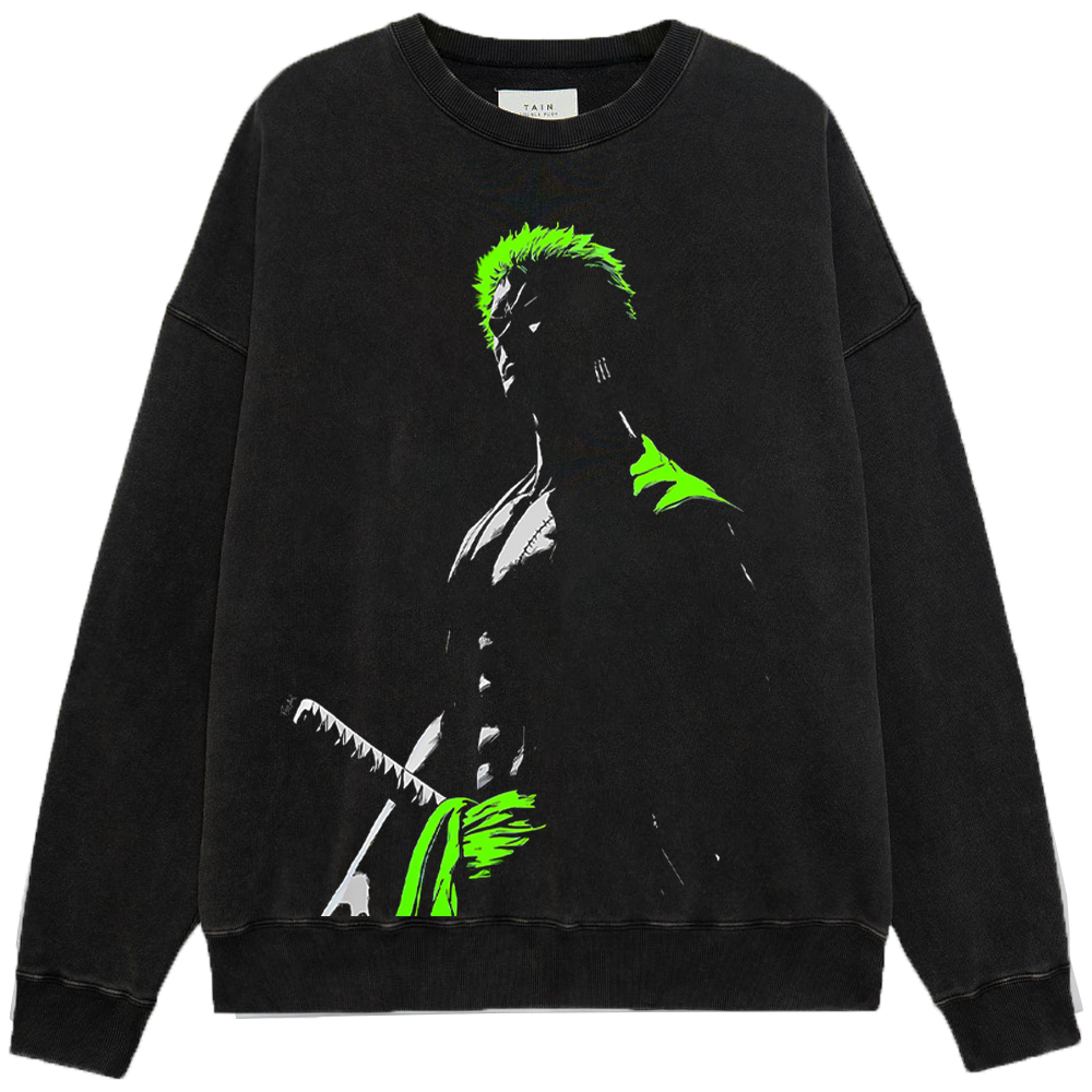 One Piece Roronoa Zoro Neon Green Silhouette  Print