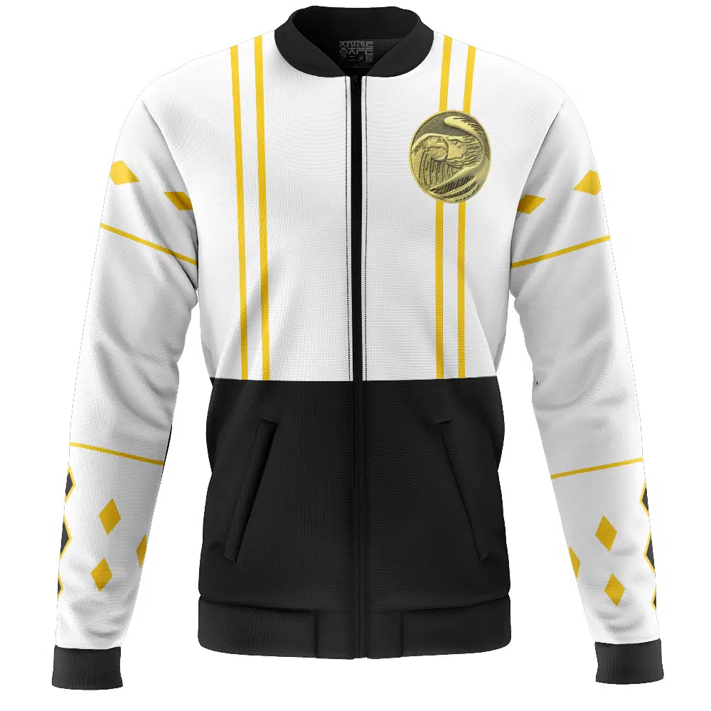 White Ranger Ninjetti Power Rangers Casual Bomber Jacket