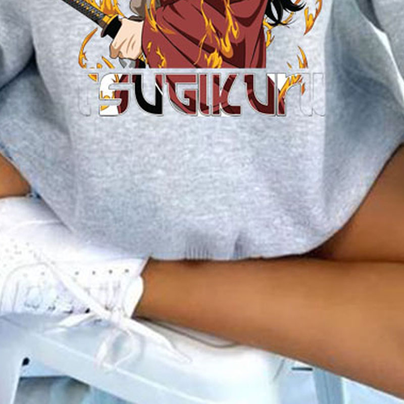 Demon Slayer Yoriichi Tsugikuni Print Retro Sweatshirt