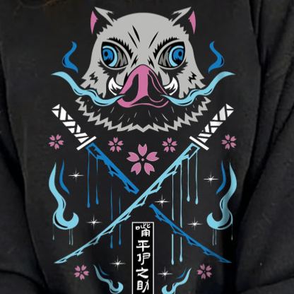 [Copy]Demon Slayer Nezuko Print Long Sleeve Retro Sweatshirt