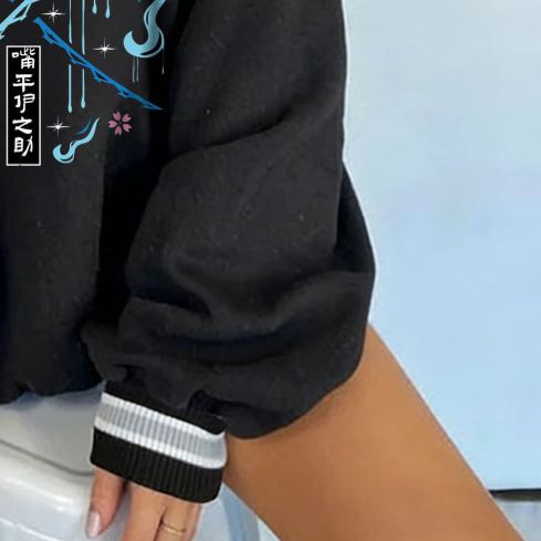 [Copy]Demon Slayer Nezuko Print Long Sleeve Retro Sweatshirt