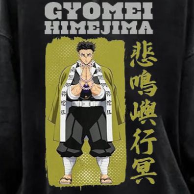 [Copy]Demon Slayer Print Long Sleeve Retro Sweatshirt