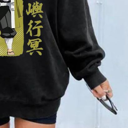 [Copy]Demon Slayer Print Long Sleeve Retro Sweatshirt