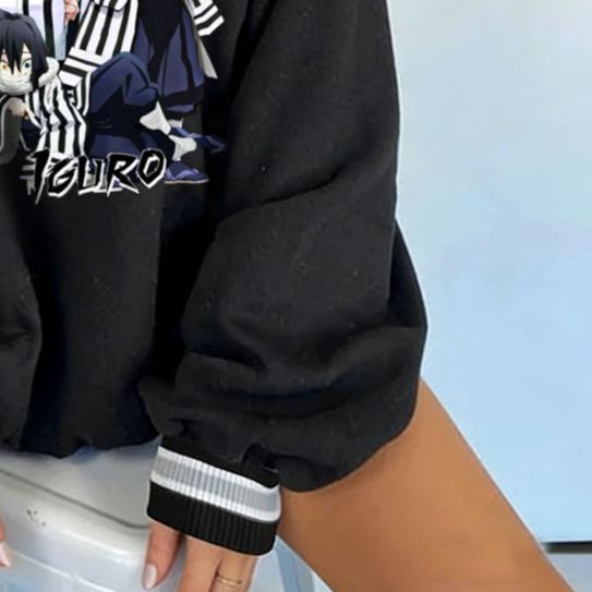 [Copy]Demon Slayer Himejima Gyomei Print Long Sleeve Retro Sweatshirt