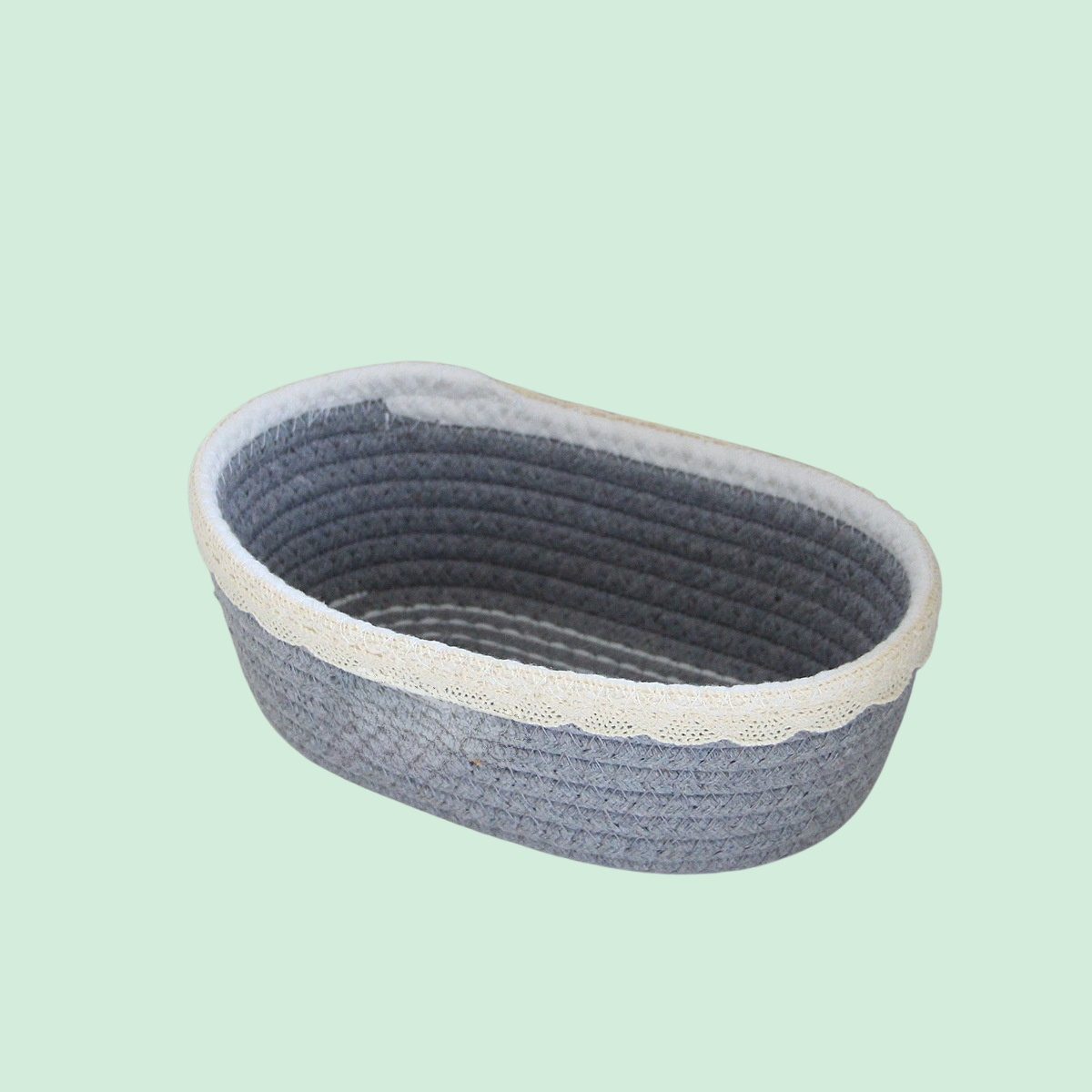 Hand-Woven Cotton Desktop Storage Basket