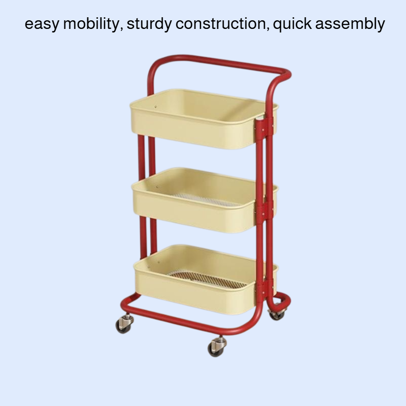  Removable Rolling Organizer Cart for Kitchen, Bathroom, Bedroom, and Dormitory